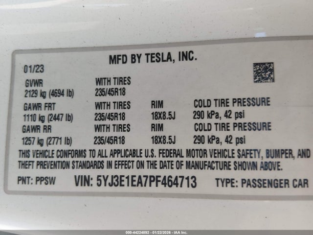 2023 TESLA MODEL 3 5YJ3E1EA7PF464713 Photo 8