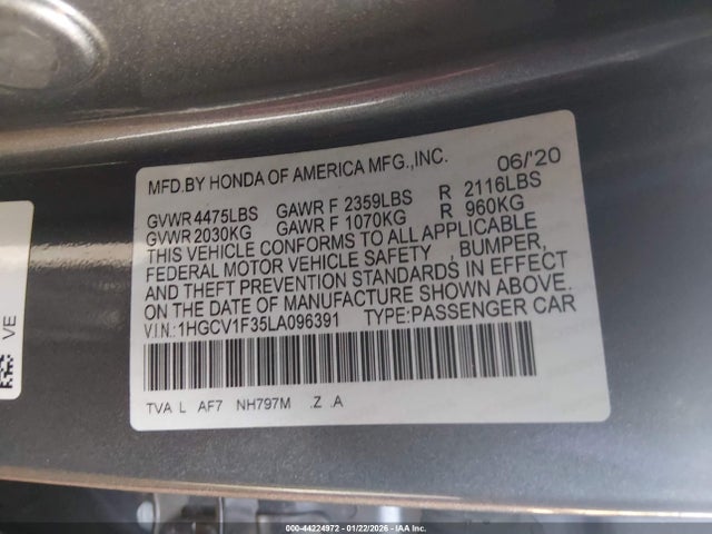 1HGCV1F35LA096391 Honda Accord Sport
