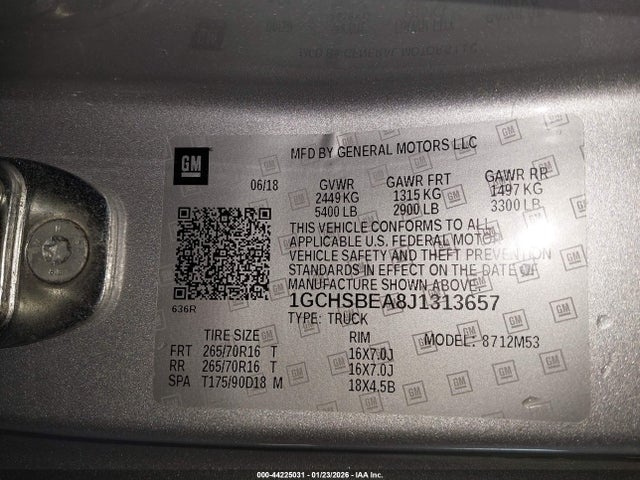 1GCHSBEA8J1313657 Chevrolet Colorado Wt