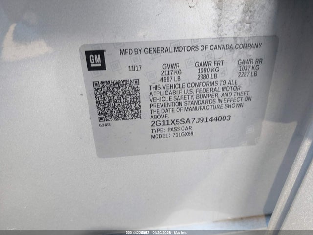 2G11X5SA7J9144003 Chevrolet Impala 1fl