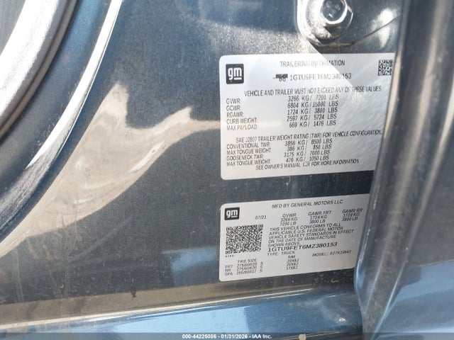 Продаж на аукціоні авто 2021 Gmc Sierra 1500 4wd  Short Box Denali, vin: 1GTU9FET6MZ380153, номер лоту: 44225086