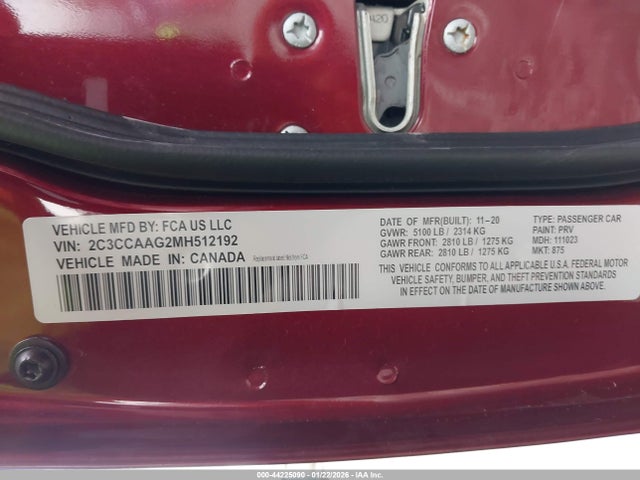 Продажа на аукционе авто 2021 Chrysler 300 Touring, vin: 2C3CCAAG2MH512192, номер лота: 44225090