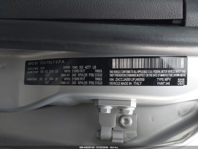 2018 JEEP RENEGADE ZACCJABB1JPJ46589 Photo 8