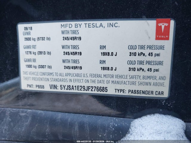 2018 TESLA MODEL S 5YJSA1E29JF276685 Photo 8