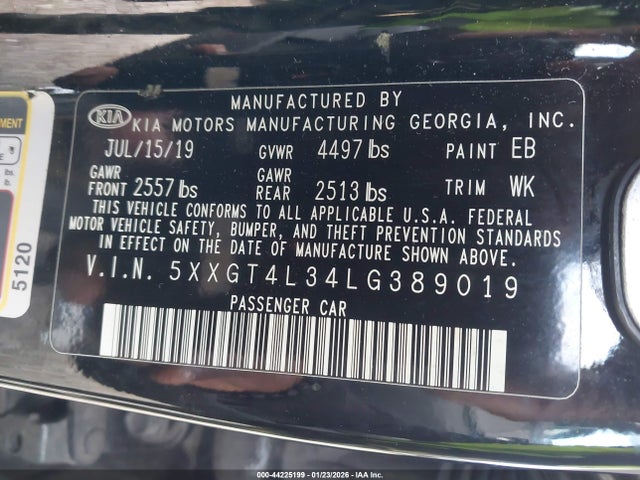 5XXGT4L34LG389019 KIA Optima Lx