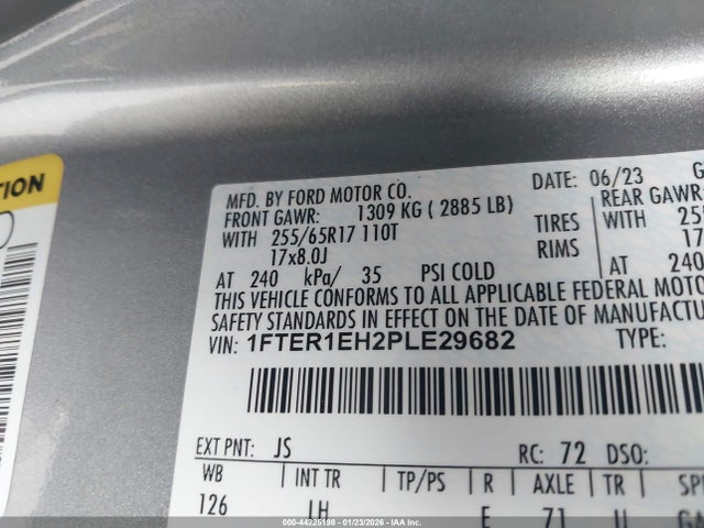 Ford RANGER XL 2023 1FTER1EH2PLE29682 Image 9
