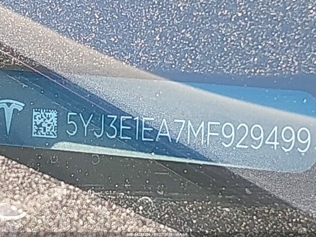 2021 TESLA MODEL 3 5YJ3E1EA7MF929499 Photo 8