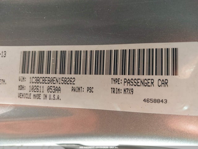 44225217 :رقم المزاد ، 1C3BCBEB0EN158262 vin ، 2014 Chrysler 200 Touring مزاد بيع