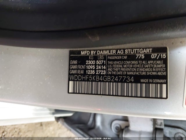 WDDHF5KB4GB247734 Mercedes-Benz E 350