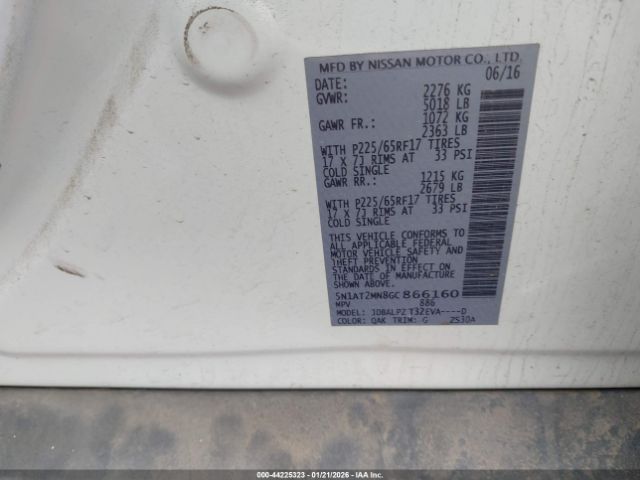 2016 NISSAN ROGUE 5N1AT2MN8GC866160 Photo 8