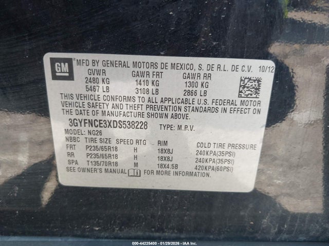 2013 CADILLAC SRX 3GYFNCE3XDS538228 Photo 8