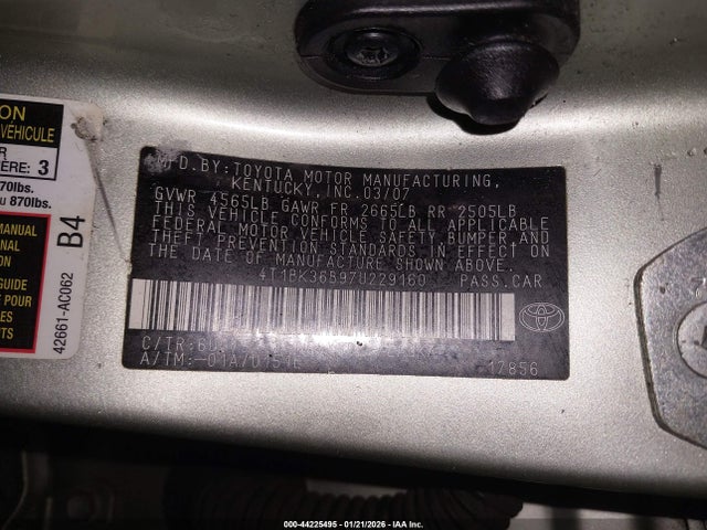 2007 TOYOTA AVALON 4T1BK36B97U229160 Photo 8