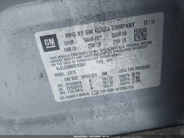 2014 BUICK ENCORE KL4CJGSB8EB783561 Photo 8