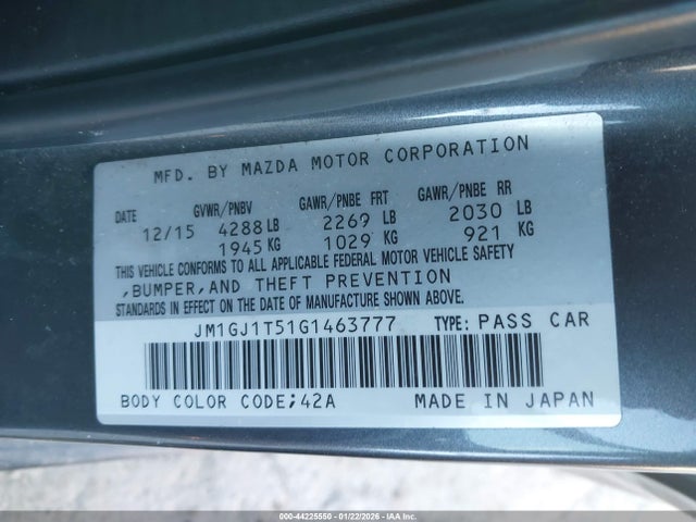 2016 MAZDA MAZDA6 JM1GJ1T51G1463777 Photo 8