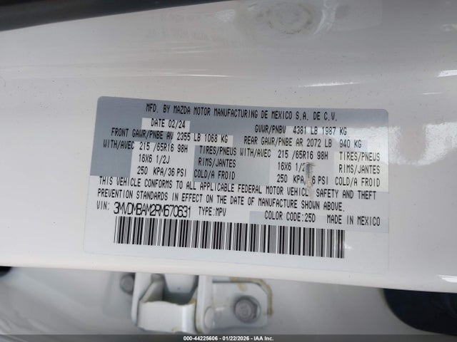 2024 Mazda Cx-30 2.5 S მანქანა იყიდება აუქციონზე, vin: 3MVDMBAM2RM670631, აუქციონის ნომერი: 44225606