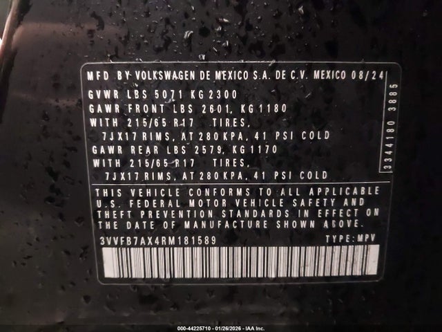 2024 VOLKSWAGEN TIGUAN 3VVFB7AX4RM181589 Photo 8