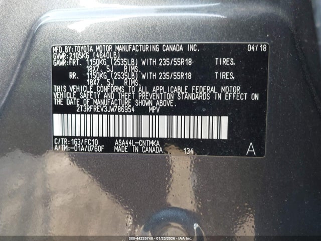 2T3RFREV3JW786954 Toyota Rav4 Adventure