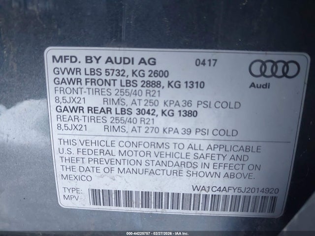 2018 AUDI SQ5 WA1C4AFY5J2014920 Photo 8