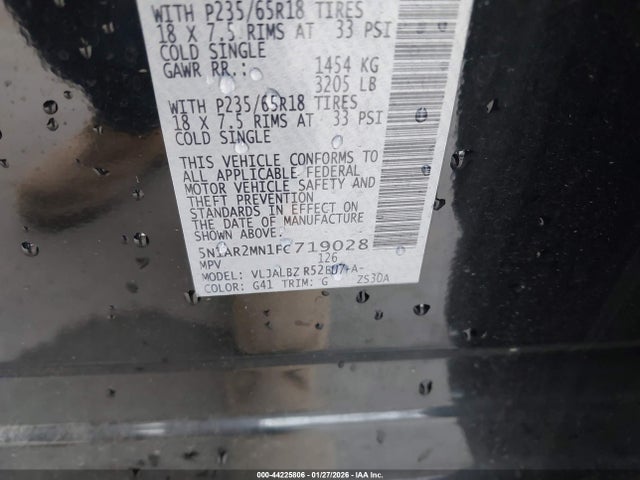 Nissan Pathfinder S 2015 5N1AR2MN1FC719028 Image 9