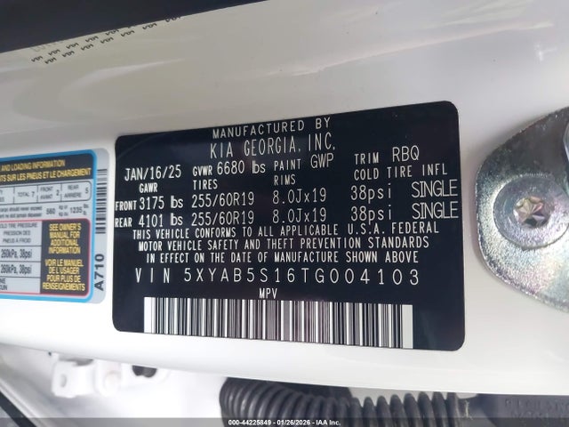 5XYAB5S16TG004103 KIA Ev9 Light Long Range