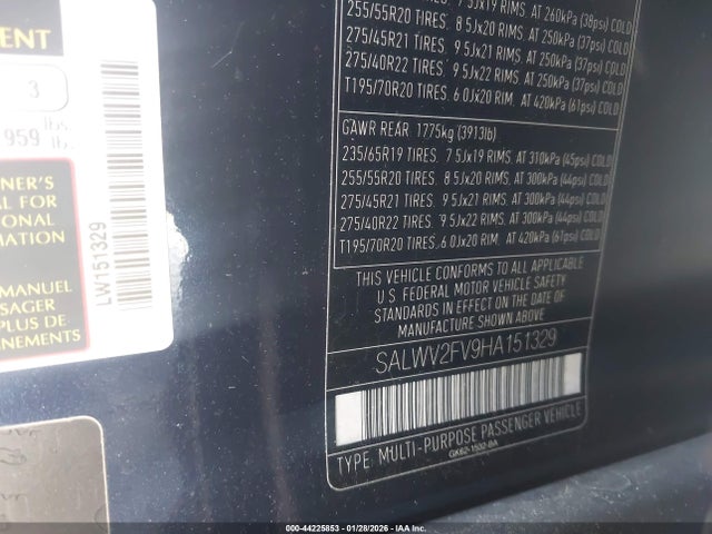 SALWV2FV9HA151329 Land Rover Range Rover Sport 3.0l V6 Supercharged Hse Dynamic