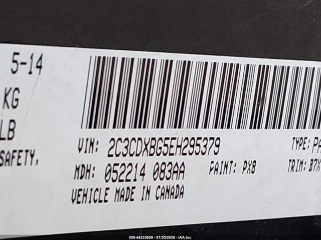 2C3CDXBG5EH295379 Dodge Charger Se