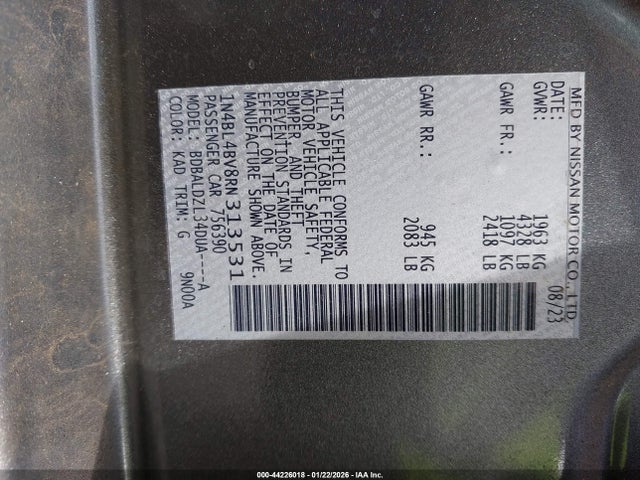 Продажа на аукционе авто 2024 Nissan Altima S, vin: 1N4BL4BV8RN313531, номер лота: 44226018
