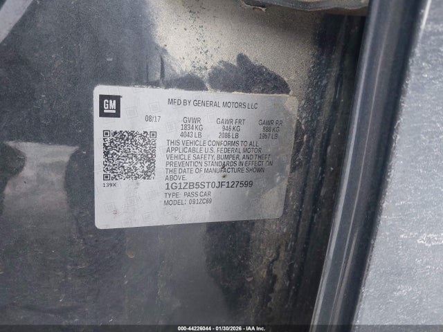 Продаж на аукціоні авто 2018 Chevrolet Malibu 1ls, vin: 1G1ZB5ST0JF127599, номер лоту: 44226044