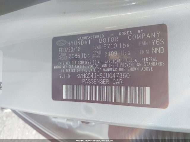 KMHG54JH8JU047360 Genesis G90 5.0 Ultimate