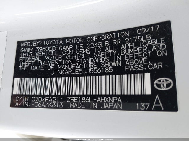JTNKARJE5JJ556185 Toyota COROLLA IM