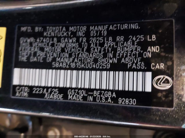 2019 LEXUS ES 350 58ABZ1B15KU040259 Photo 8