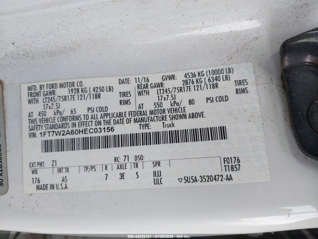 Ford F-250 Xl 2017 1FT7W2A60HEC03156 Image 9