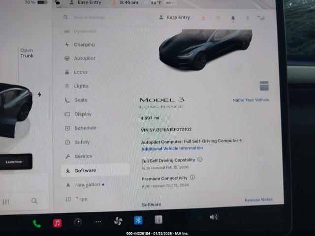 2025 Tesla Model 3 Long Range Rear-wheel Drive/standard Rear-wheel Drive მანქანა იყიდება აუქციონზე, vin: 5YJ3E1EA1SF070102, აუქციონის ნომერი: 44226184
