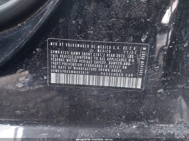 44226198 :رقم المزاد ، 3VWE57BUXMM093819 vin ، 2021 Volkswagen Jetta 1.4t Sel مزاد بيع