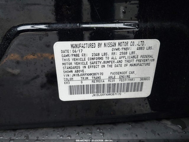 2017 Infiniti Qx50 მანქანა იყიდება აუქციონზე, vin: JN1BJ0RPXHM387170, აუქციონის ნომერი: 44226223