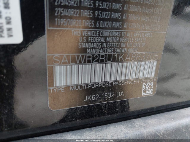 SALWR2RU1KA863705 Land Rover Range Rover Sport Hse Mhev