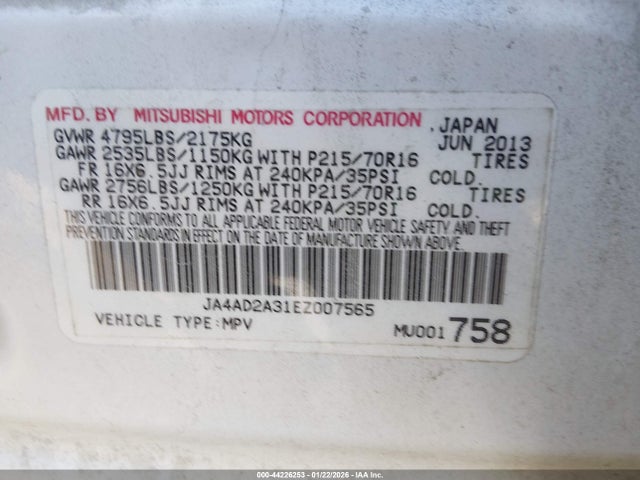 2014 MITSUBISHI OUTLANDER JA4AD2A31EZ007565 Photo 8