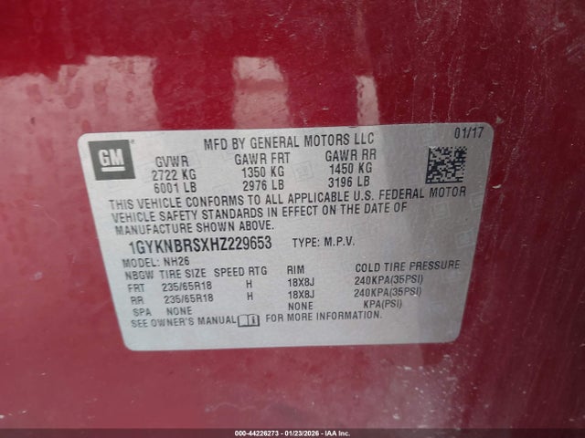 2017 CADILLAC XT5 1GYKNBRSXHZ229653 Photo 8