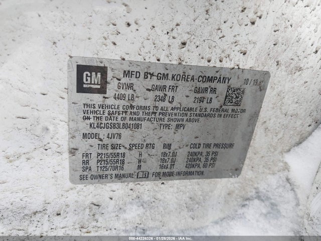 KL4CJGSB3LB041081 Buick Encore Awd Essence
