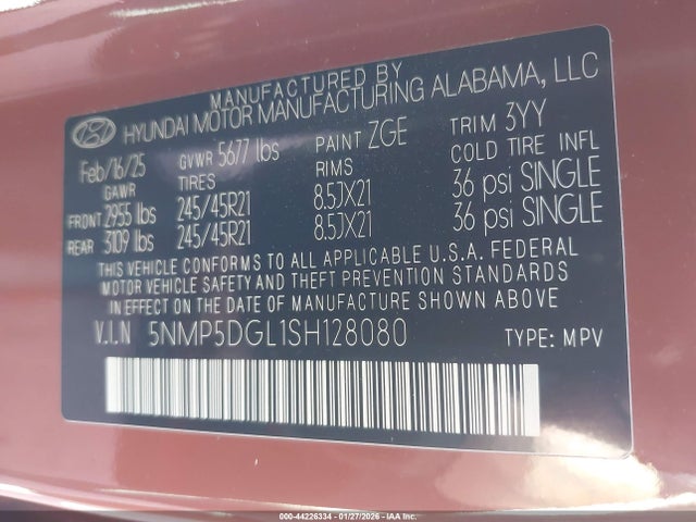Hyundai Santa Fe Calligraphy 2025 5NMP5DGL1SH128080 Image 9