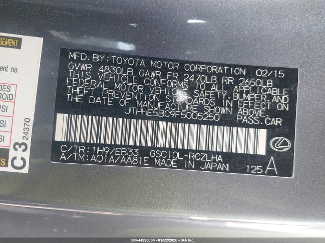 2015 LEXUS RC 350 JTHHE5BC9F5005250 Photo 8