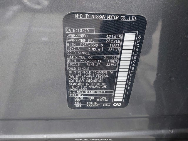 2021 INFINITI QX50 3PCAJ5CA8MF107811 Photo 8