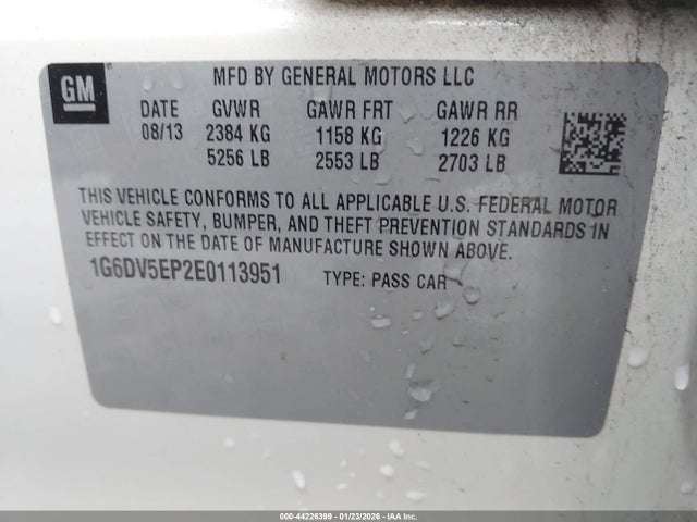 2014 Cadillac Cts-v მანქანა იყიდება აუქციონზე, vin: 1G6DV5EP2E0113951, აუქციონის ნომერი: 44226399