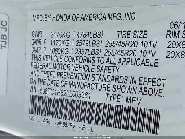 2020 ACURA RDX 5J8TC1H62LL003361 Photo 8