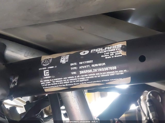 Aukcja sprzedaży 2022 Polaris Rzr Pro R 4 Ultimate Launch Edition, vin: 3NSRML2K1NG387638, numer aukcji: 44226471