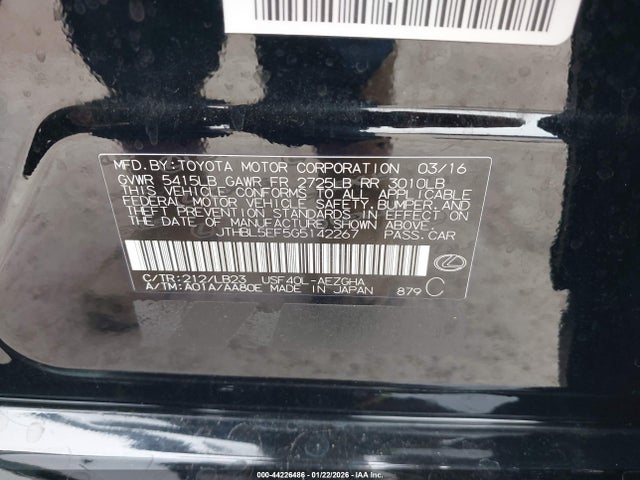 2016 LEXUS LS 460 JTHBL5EF5G5142267 Photo 8