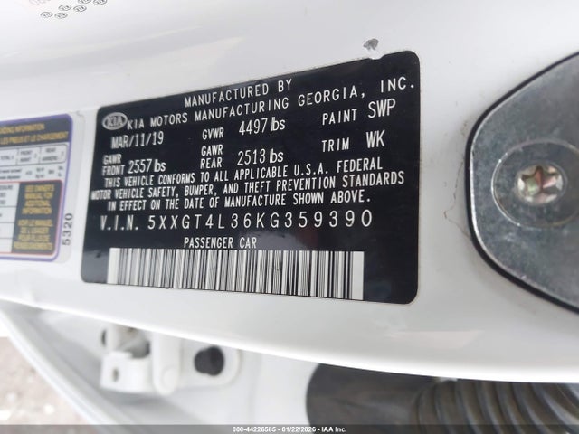 5XXGT4L36KG359390 KIA Optima S