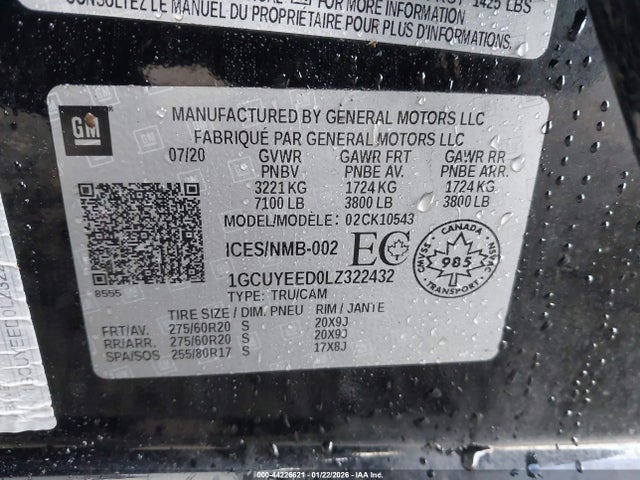 1GCUYEED0LZ322432 Chevrolet Silverado 1500 Rst