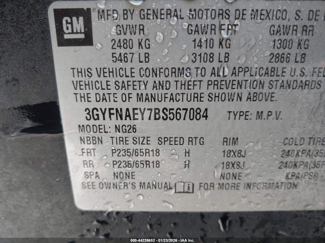 2011 CADILLAC SRX 3GYFNAEY7BS567084 Photo 8