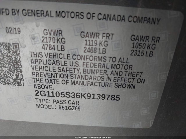 2G1105S36K9139785 Chevrolet Impala Premier